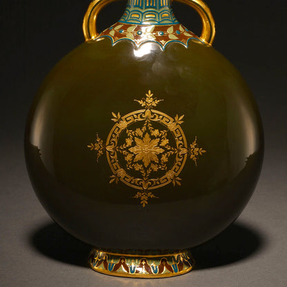 MINTON / Pate-Sur-Pate Vase " Acrobatic Goddess and Cupid " [G0410]