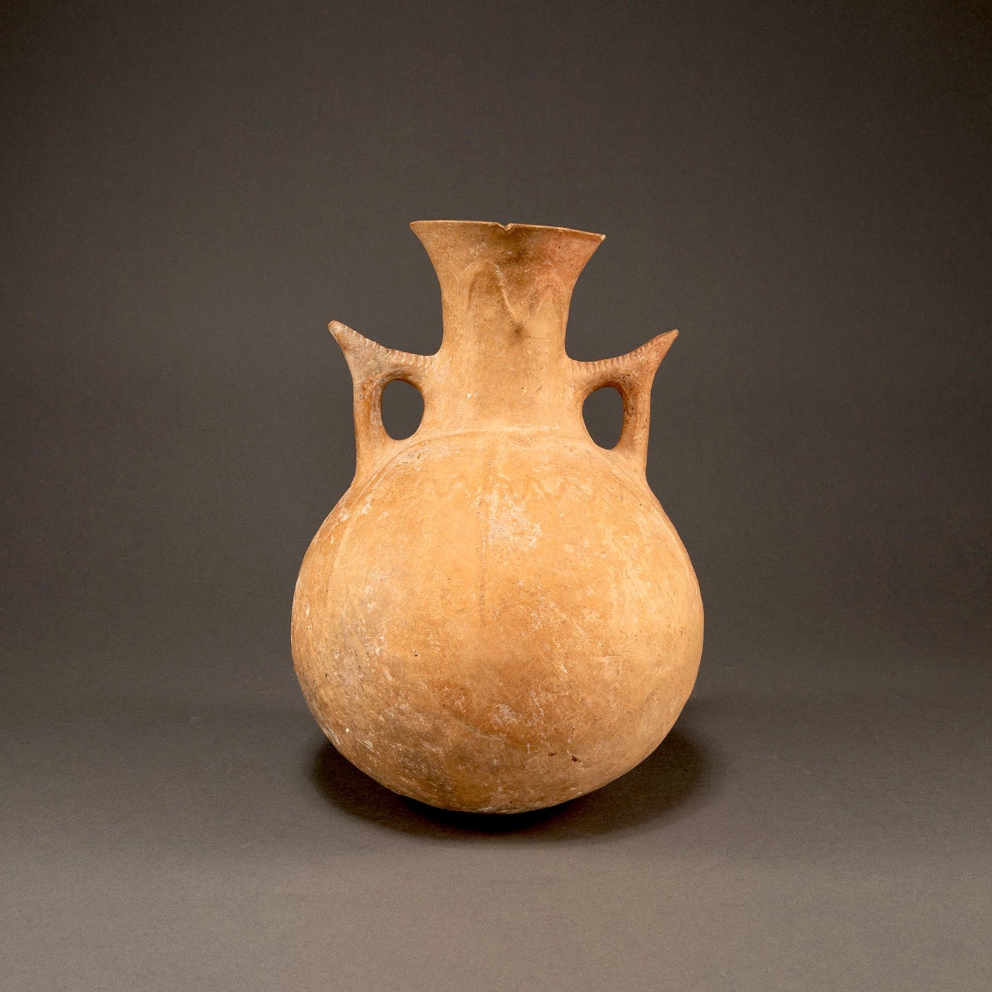 Cyprus Red Clay Jar With Wave Pattern