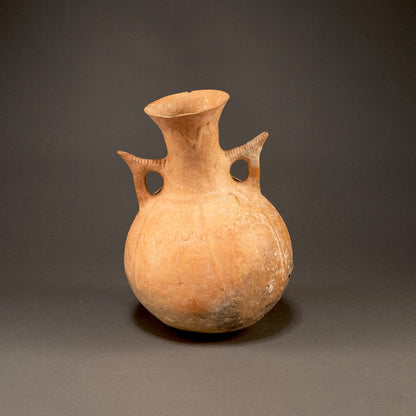 Cyprus Red Clay Jar With Wave Pattern