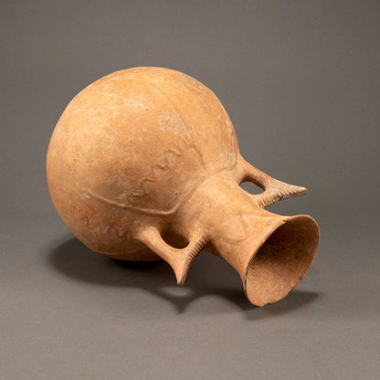 Cyprus Red Clay Jar With Wave Pattern