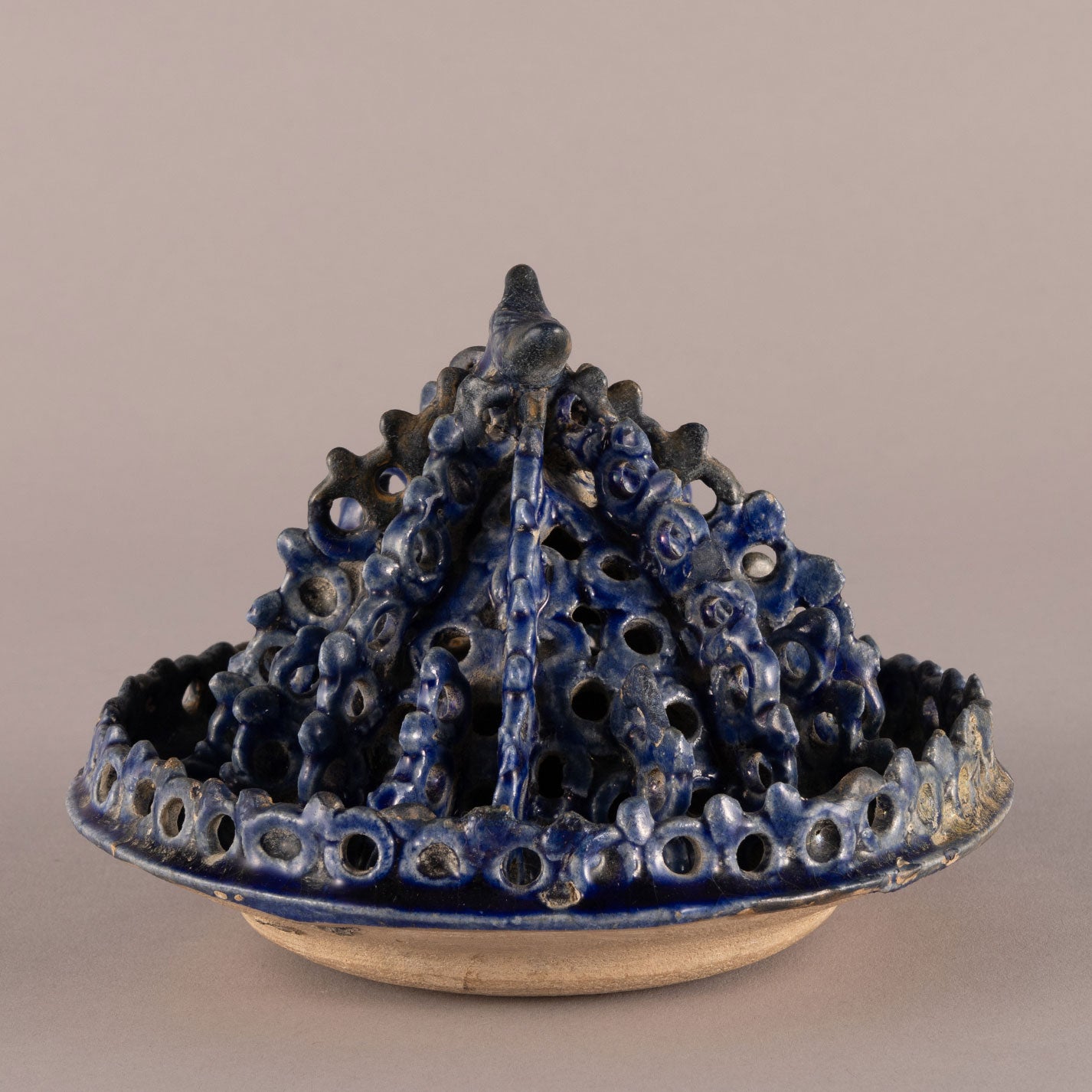 Persia Kashan "A lapis Lazuli glazed openwork incense burner" [J0133]