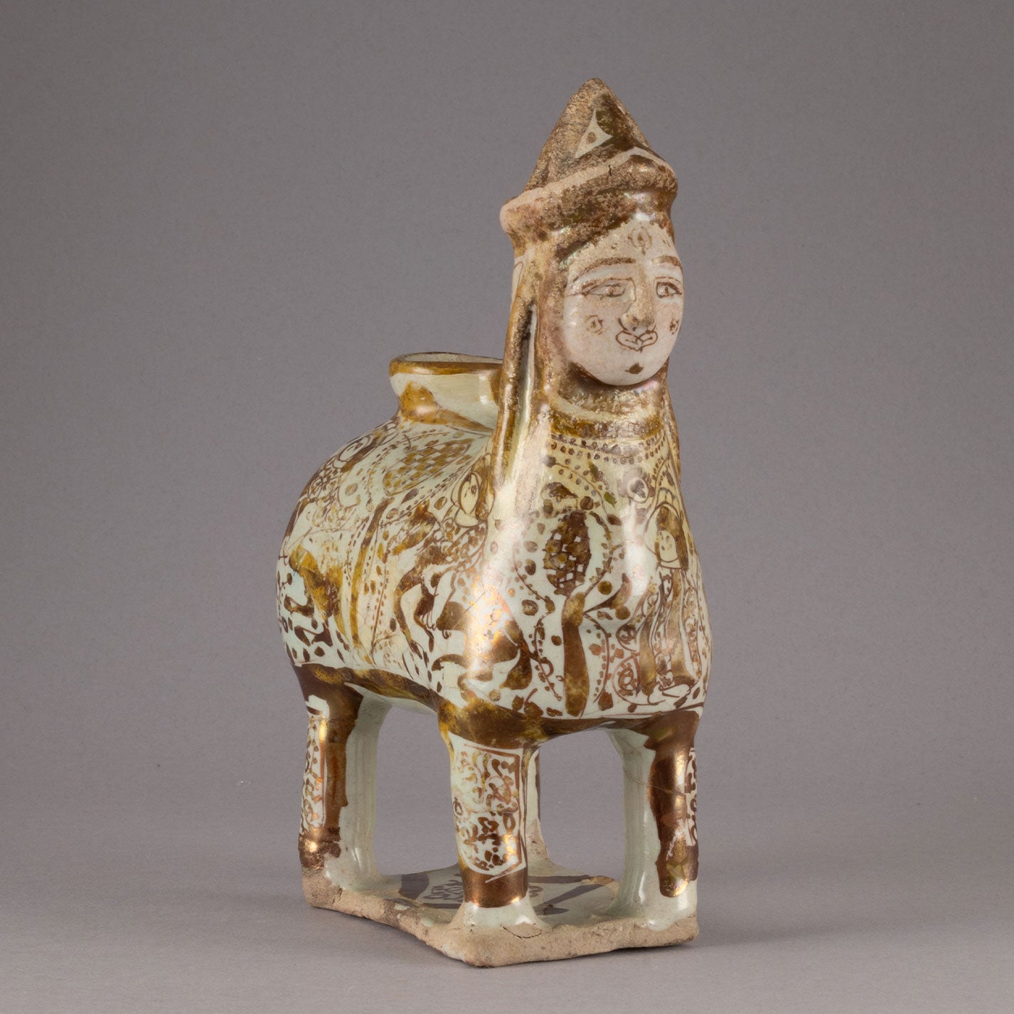 Luster-Painted Beast-Shaped Pitcher with a Human Face – Uni-art Gallery
