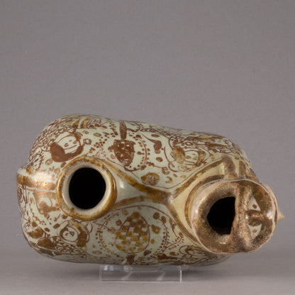 Luster-Painted Beast-Shaped Pitcher with a Human Face