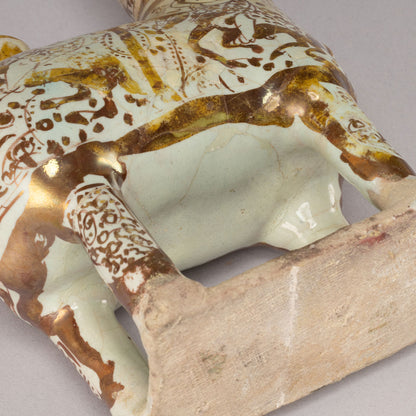 Luster-Painted Beast-Shaped Pitcher with a Human Face