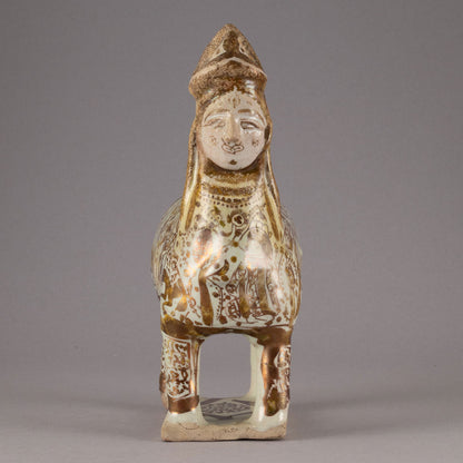 Luster-Painted Beast-Shaped Pitcher with a Human Face