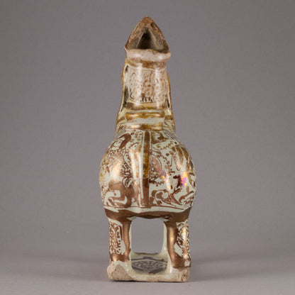 Luster-Painted Beast-Shaped Pitcher with a Human Face