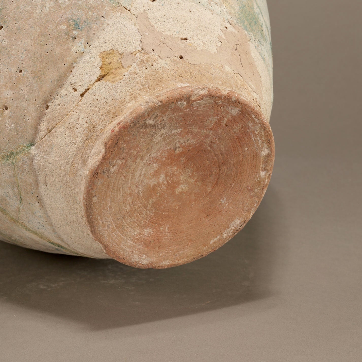 Blue-Glazed Persian Jar with Lug Handles and Silver Iridescence