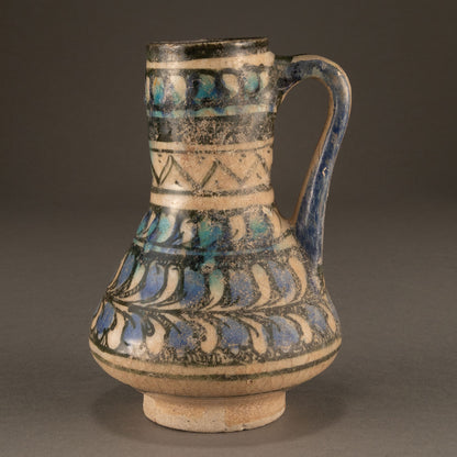 波斯 白釉天青畫執壺