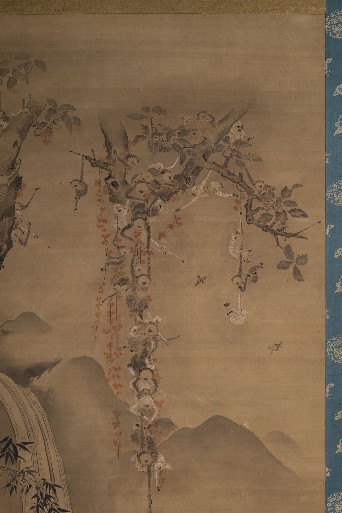 [K0138] Kano Tsunenobu (1636–1713) / One Hundred Cranes and One Hundred Monkeys, a Pair of Hanging Scrolls