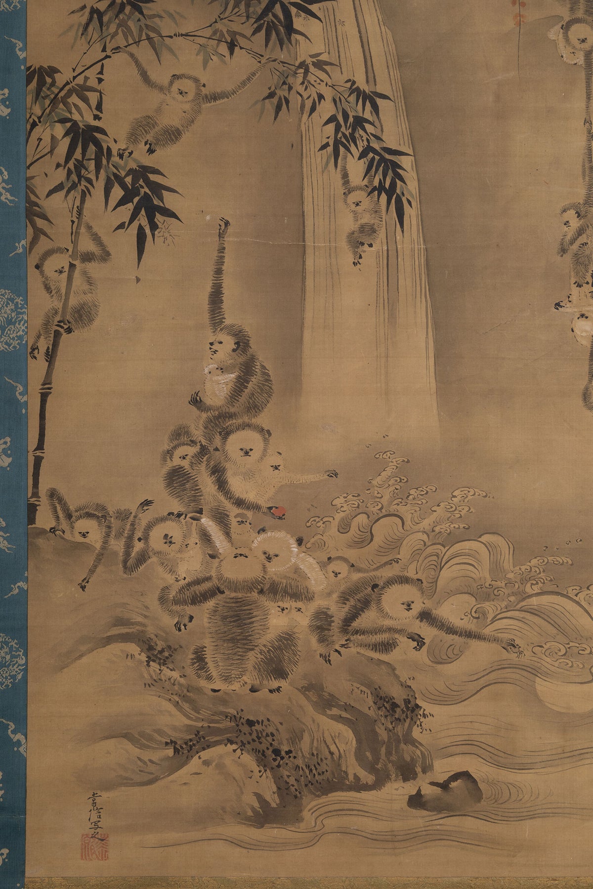 [K0138] Kano Tsunenobu (1636–1713) / One Hundred Cranes and One Hundred Monkeys, a Pair of Hanging Scrolls
