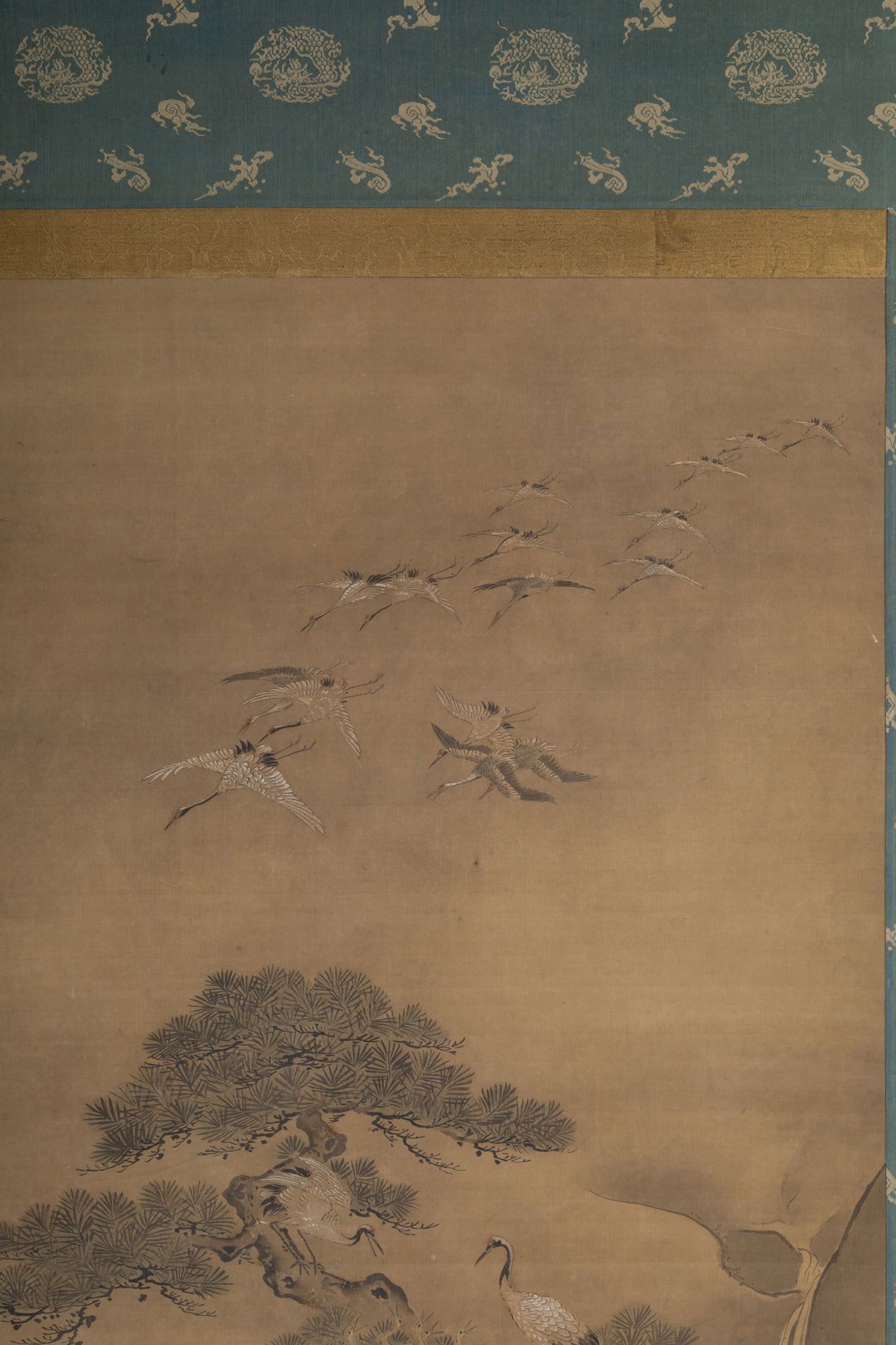 [K0138] Kano Tsunenobu (1636–1713) / One Hundred Cranes and One Hundred Monkeys, a Pair of Hanging Scrolls
