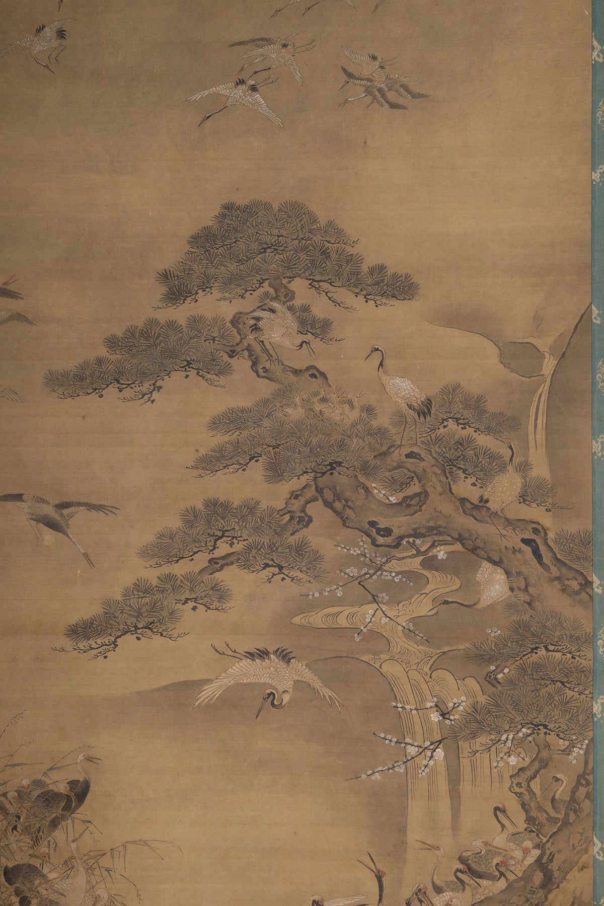 [K0138] Kano Tsunenobu (1636–1713) / One Hundred Cranes and One Hundred Monkeys, a Pair of Hanging Scrolls