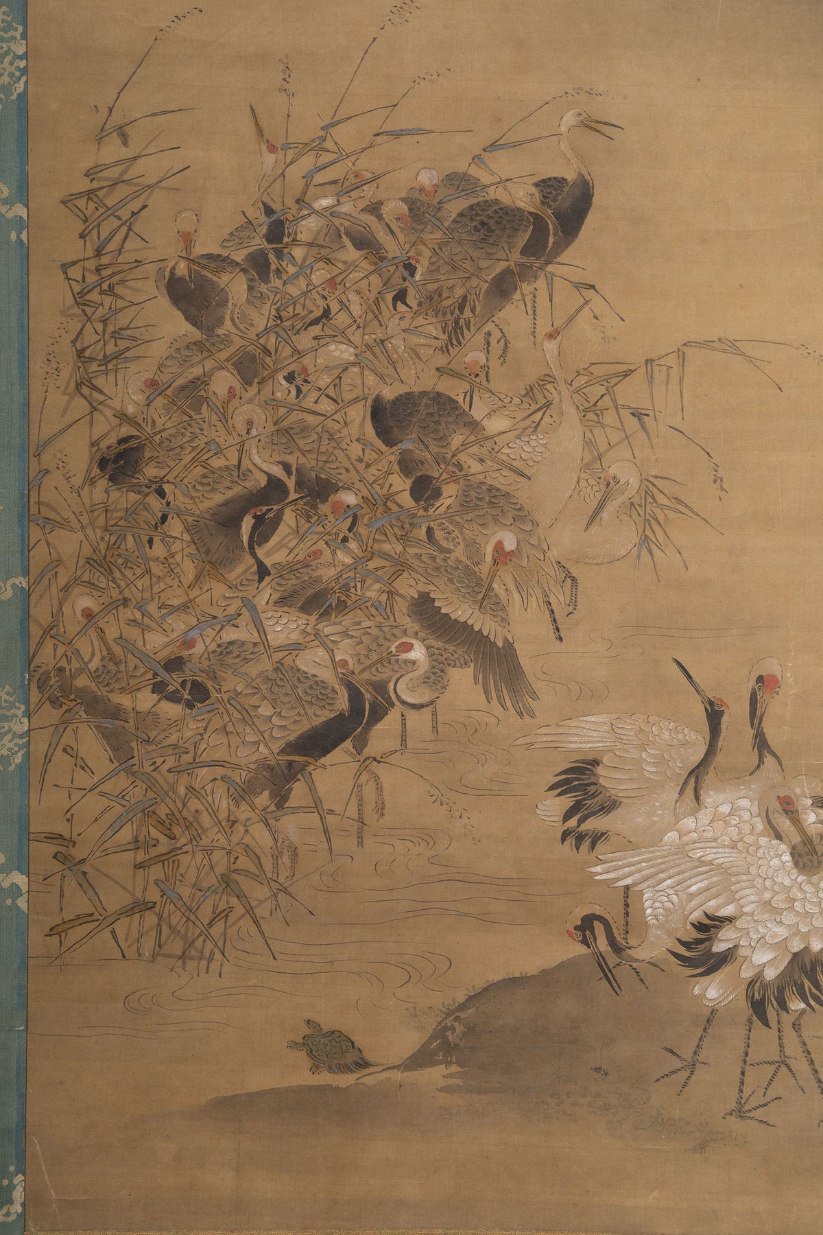 [K0138] Kano Tsunenobu (1636–1713) / One Hundred Cranes and One Hundred Monkeys, a Pair of Hanging Scrolls