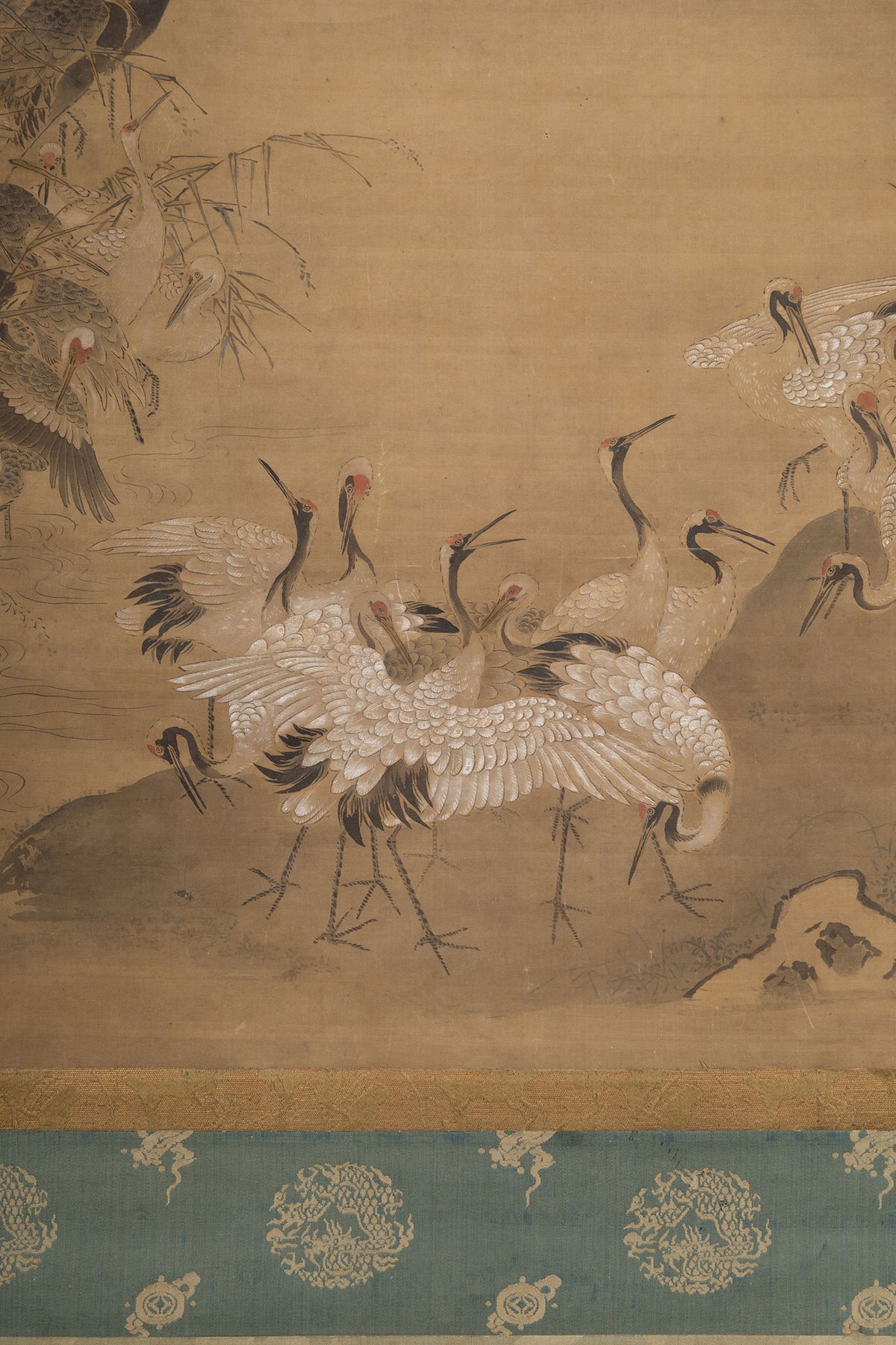 [K0138] Kano Tsunenobu (1636–1713) / One Hundred Cranes and One Hundred Monkeys, a Pair of Hanging Scrolls