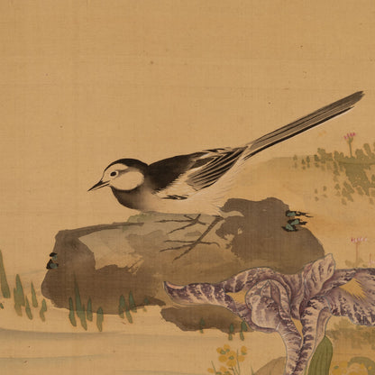 佐竹永海 ( 会津 1803-1874 ) / 花鳥画双幅 [K0417]