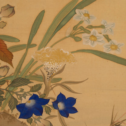 佐竹永海 ( 会津 1803-1874 ) / 花鳥画双幅 [K0417]