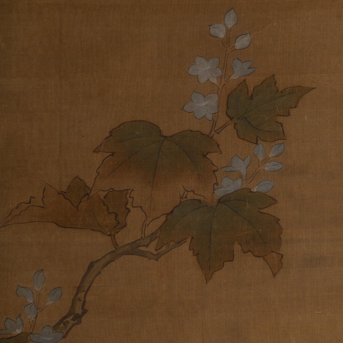 [K0434] Kano Eiun (?–1697) / Peacocks and Peonies; Phoenix and Paulownia, a Pair of Hanging Scrolls