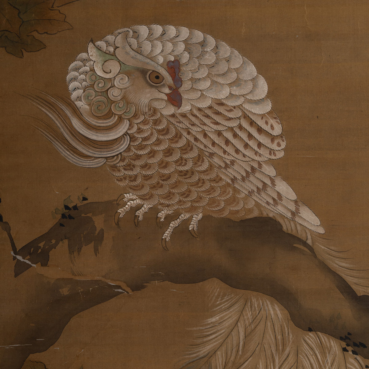 [K0434] Kano Eiun (?–1697) / Peacocks and Peonies; Phoenix and Paulownia, a Pair of Hanging Scrolls