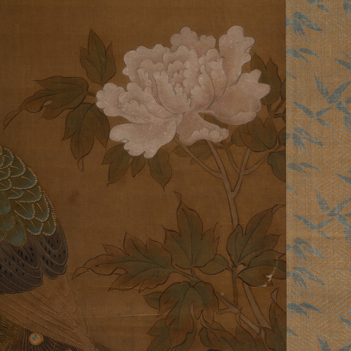 [K0434] Kano Eiun (?–1697) / Peacocks and Peonies; Phoenix and Paulownia, a Pair of Hanging Scrolls