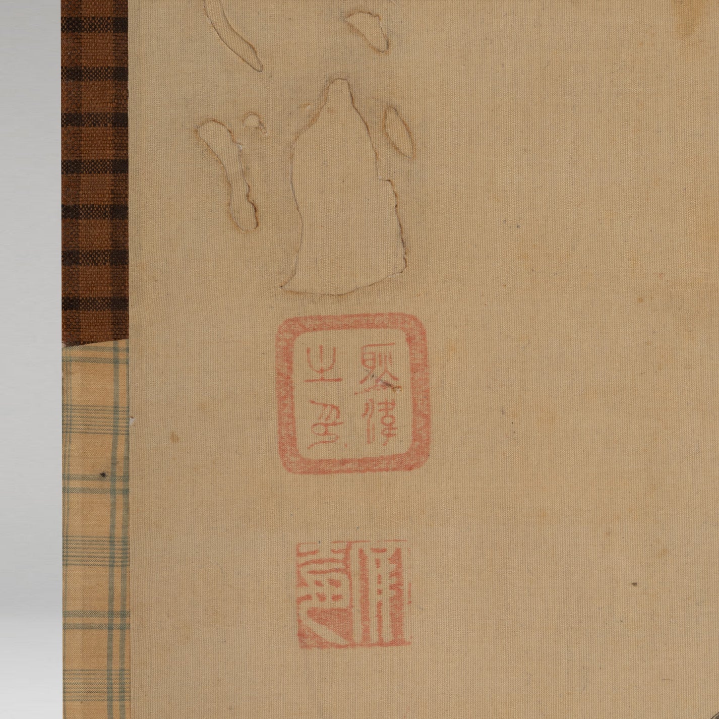 [K0526] 肉筆元祿美人畫題贊掛軸