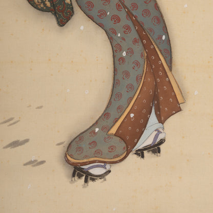 [K0533] 岩佐古香（愛知縣，1884–1951）／秋冬景四幅對掛軸