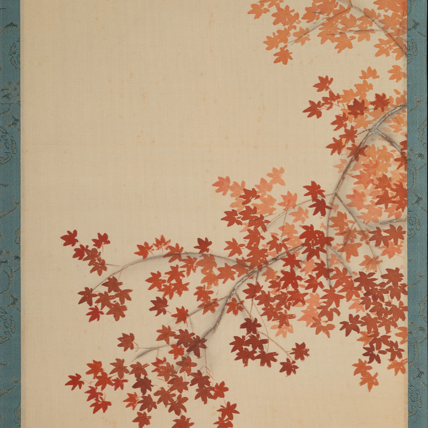 [K0533] 岩佐古香（愛知縣，1884–1951）／秋冬景四幅對掛軸
