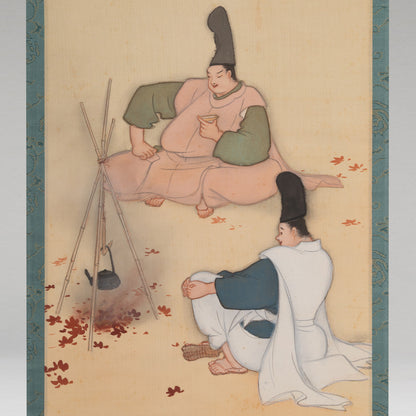 [K0533] 岩佐古香（愛知縣，1884–1951）／秋冬景四幅對掛軸