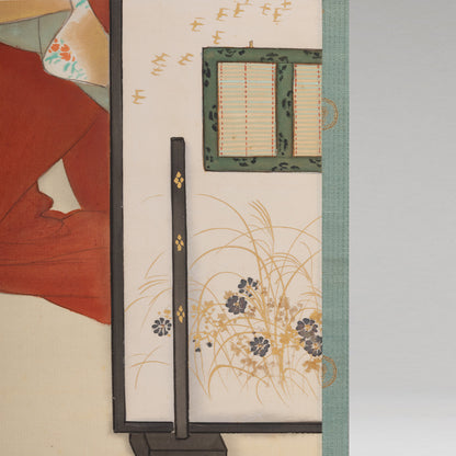 [K0533] 岩佐古香（愛知縣，1884–1951）／秋冬景四幅對掛軸