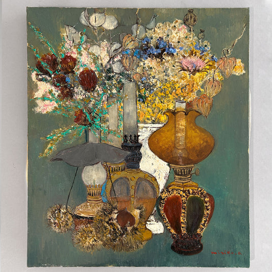 相澤道子 ( 茨城県 1935-2025 ) / 花と洋燈