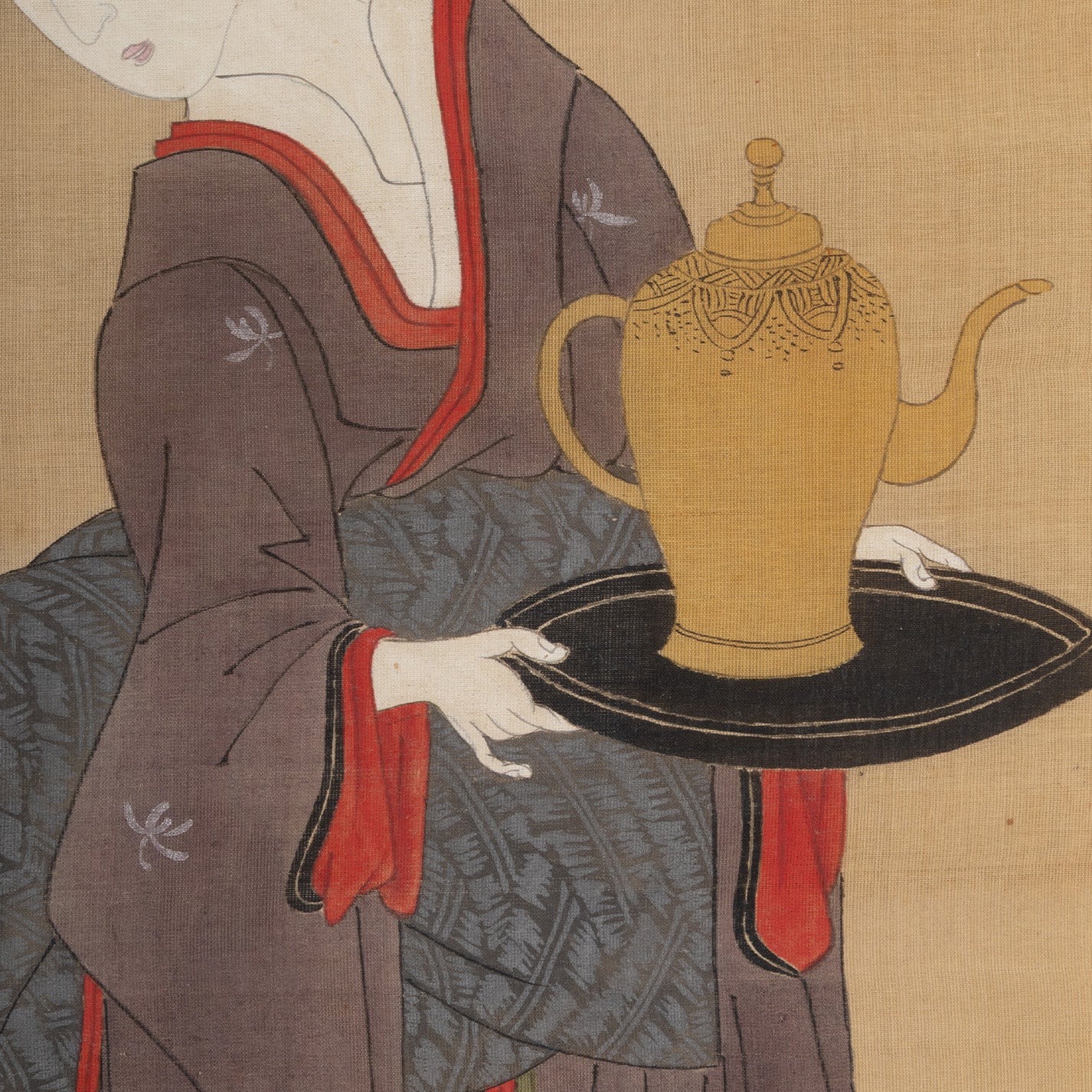 （伝）喜多川歌麿 / 挿花美人画幅 [K0551]