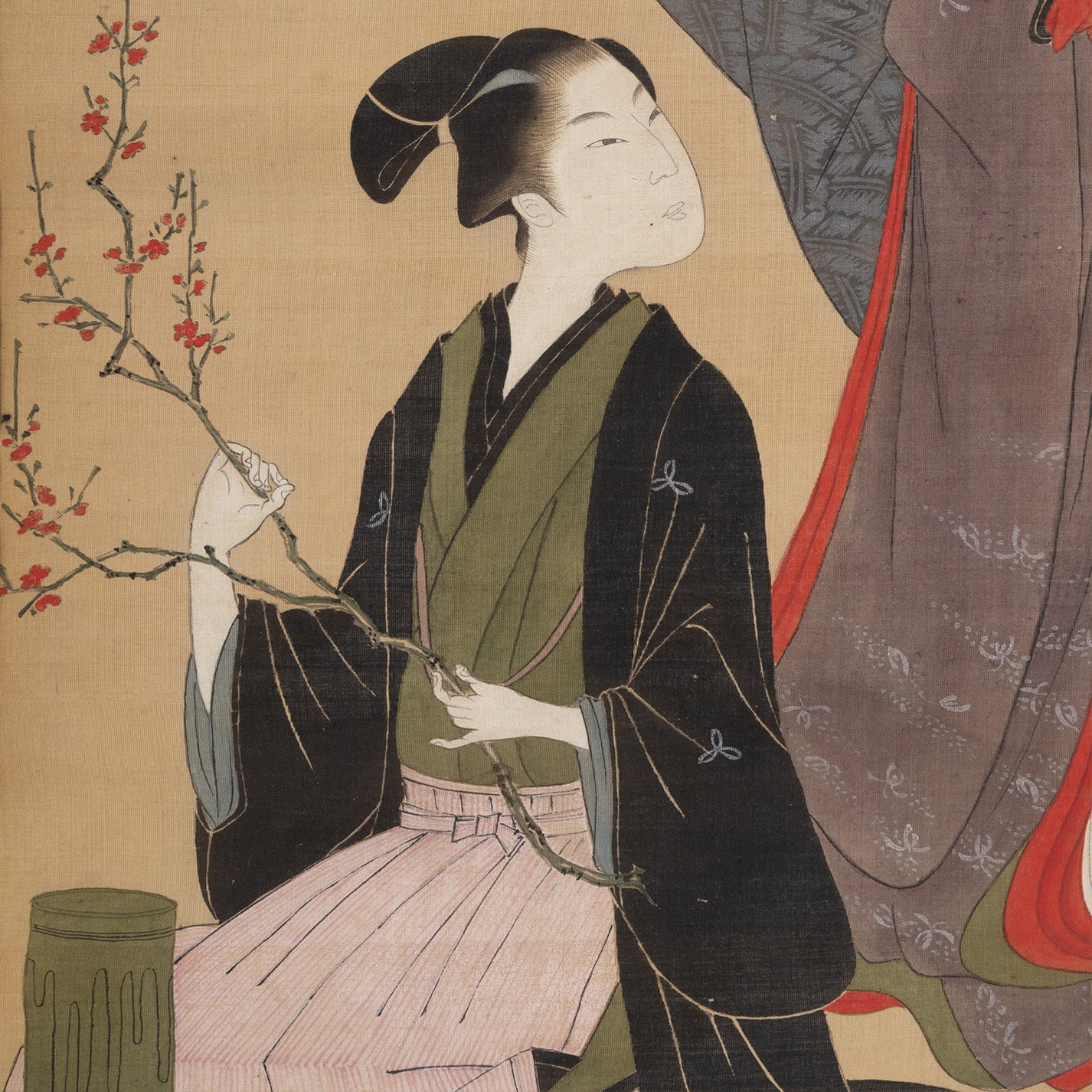 （伝）喜多川歌麿 / 挿花美人画幅 [K0551]