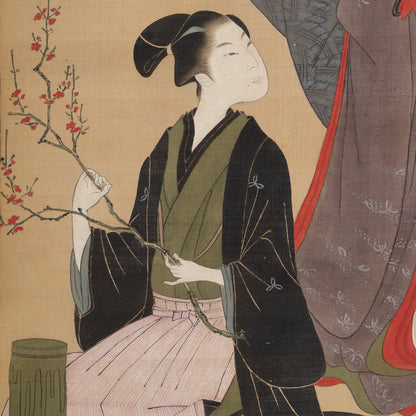 （伝）喜多川歌麿 / 挿花美人画幅 [K0551]