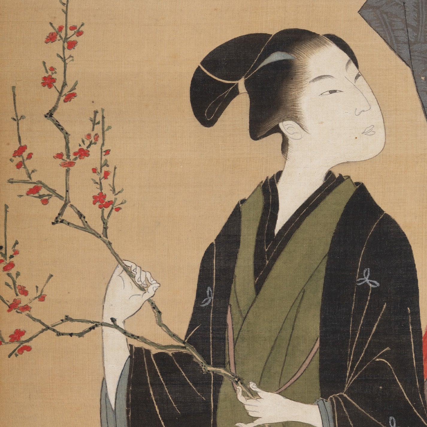（伝）喜多川歌麿 / 挿花美人画幅 [K0551]