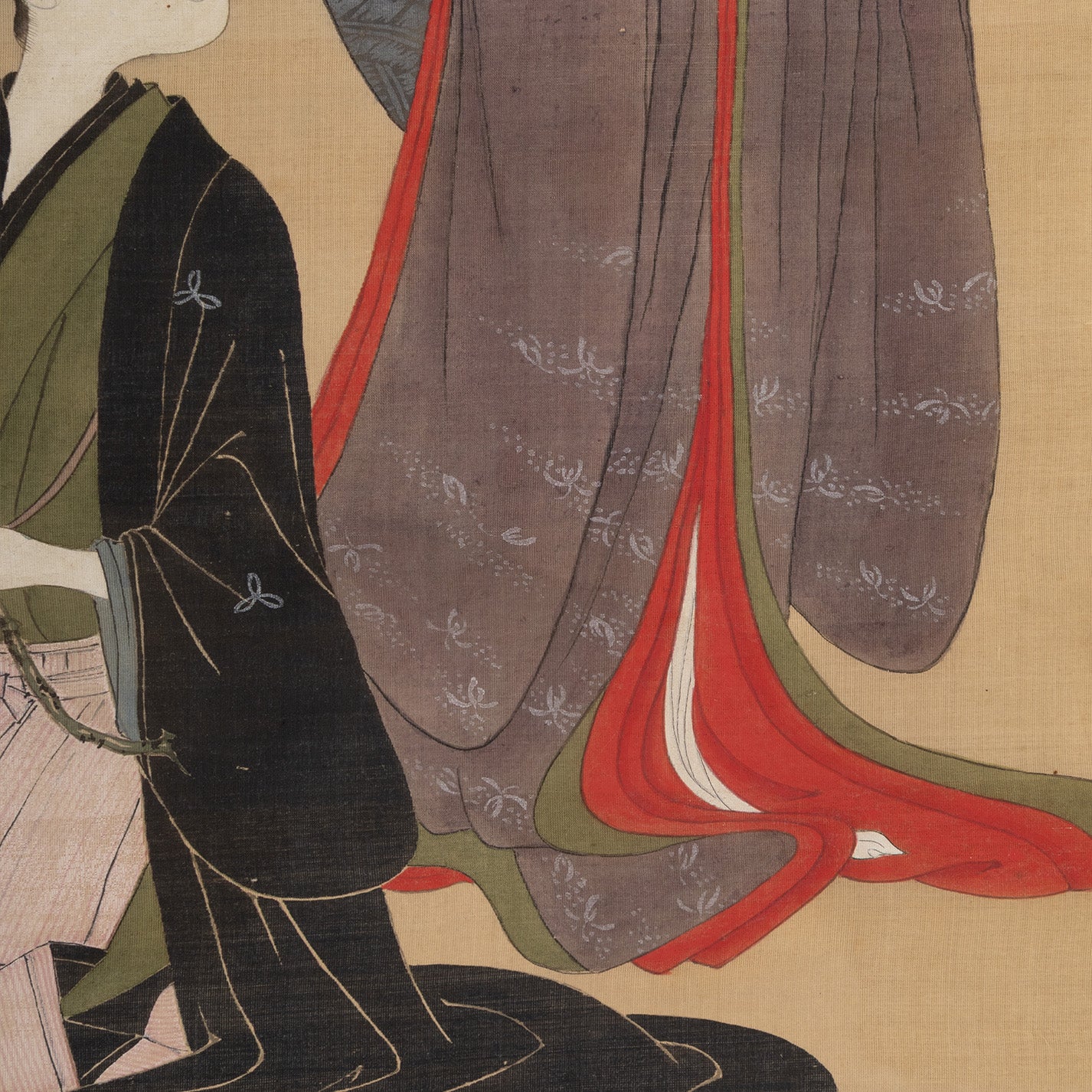 （伝）喜多川歌麿 / 挿花美人画幅 [K0551]