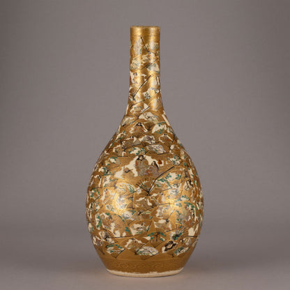 薩摩扇面人物風景圖德利