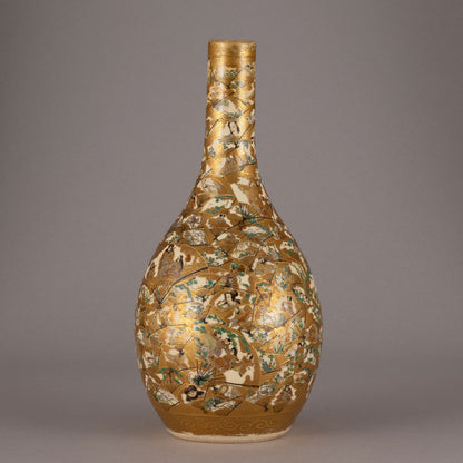 薩摩扇面人物風景圖德利