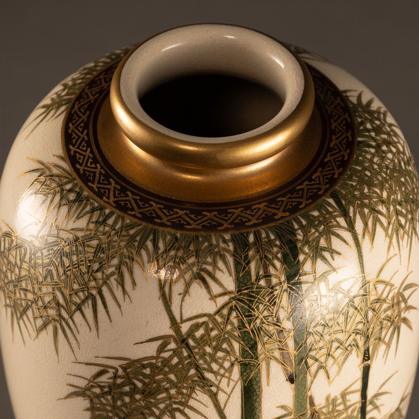 京薩摩金襴手竹文花瓶