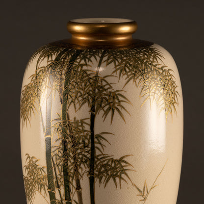 京都薩摩金襴手竹紋花瓶