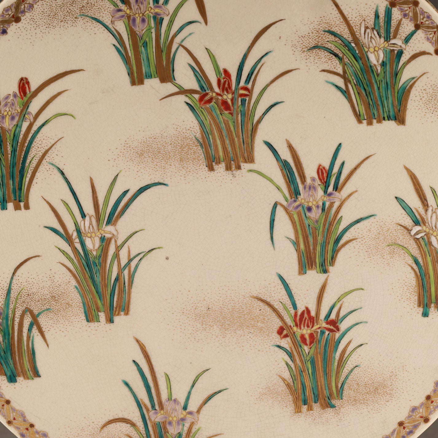 薩摩菊芝垣水仙図扁壺