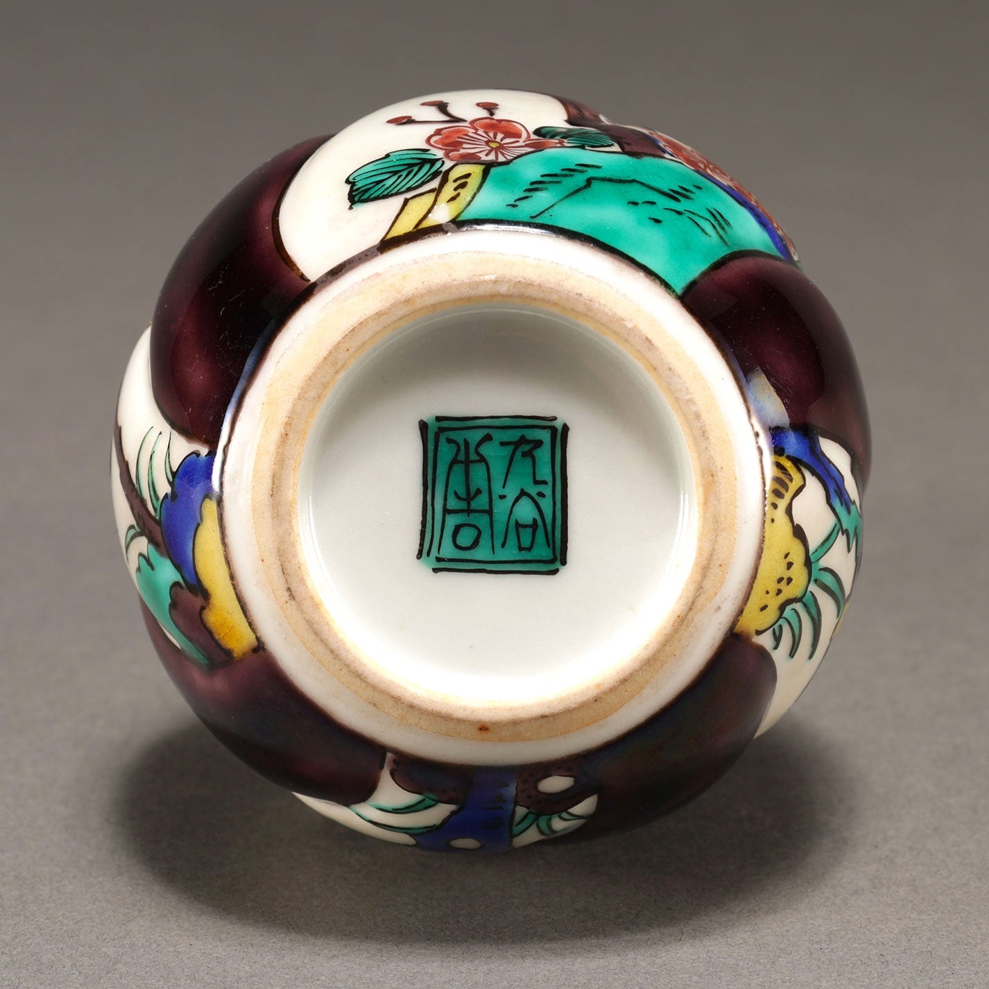 L0094] 初代 徳田八十吉 ( 石川県1873 - 1956 ) / 古九谷欽慕捻瓢形