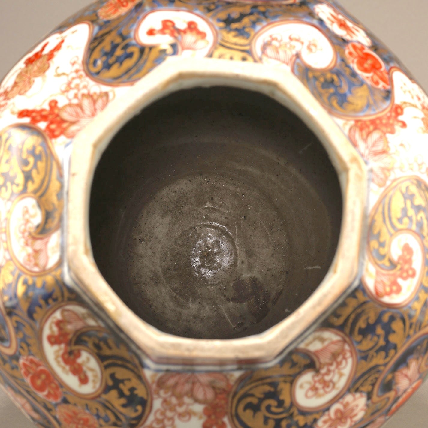 Old Imari Polychrome Porcelain Jar with Floral Motifs