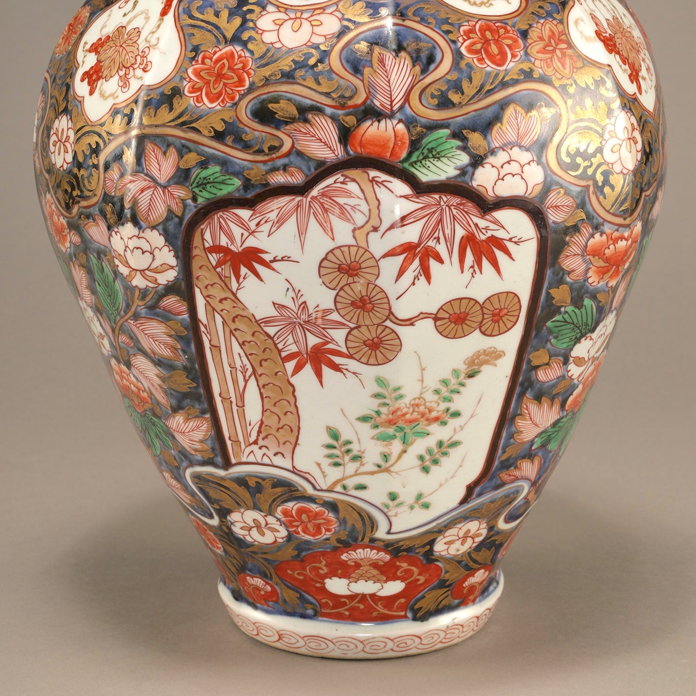 Old Imari Polychrome Porcelain Jar with Floral Motifs