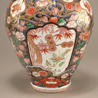 Old Imari Polychrome Porcelain Jar with Floral Motifs