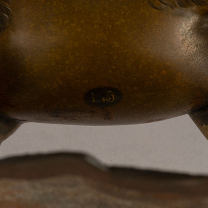 Cast bronze statue of Jurojin
