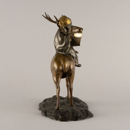 Cast bronze statue of Jurojin