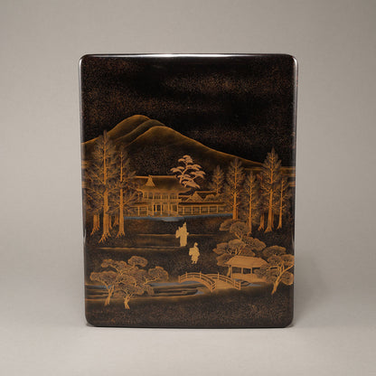 蒔絵下鴨神社図 文庫・硯箱 (2点一組)