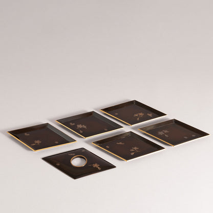 蒔絵嵐山文六角提重