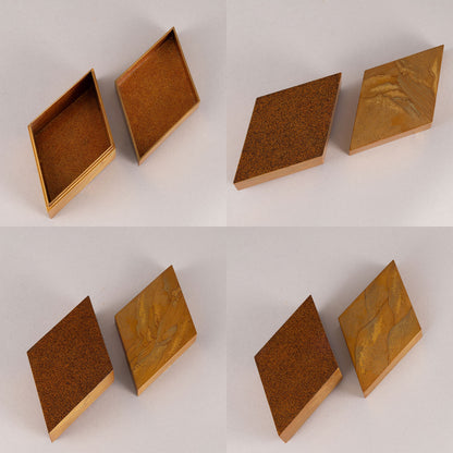 Makie design of Mt. Fuji, old pine and rocks, hexagonal incense box