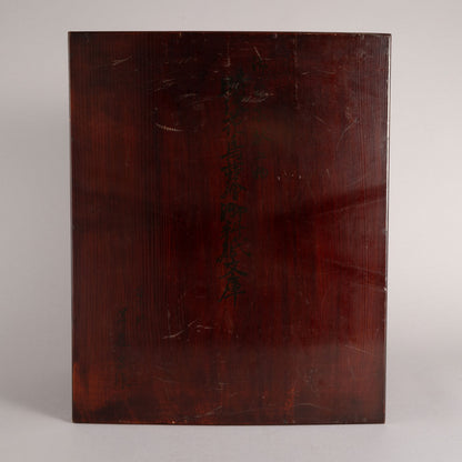 Flower and bird lacquerware stationery and inkstone box (set of 2)