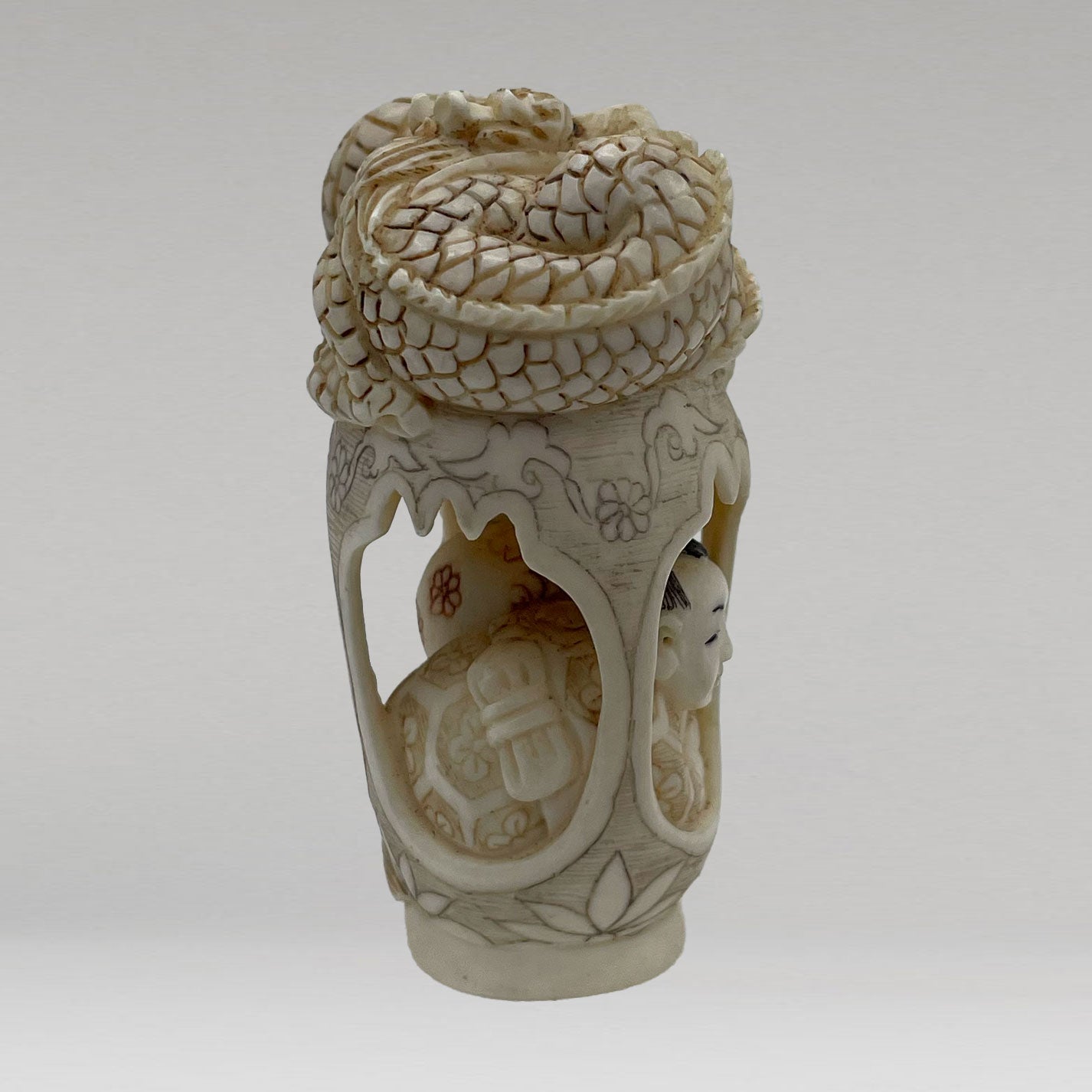 Ivory Netsuke Dragon and Child